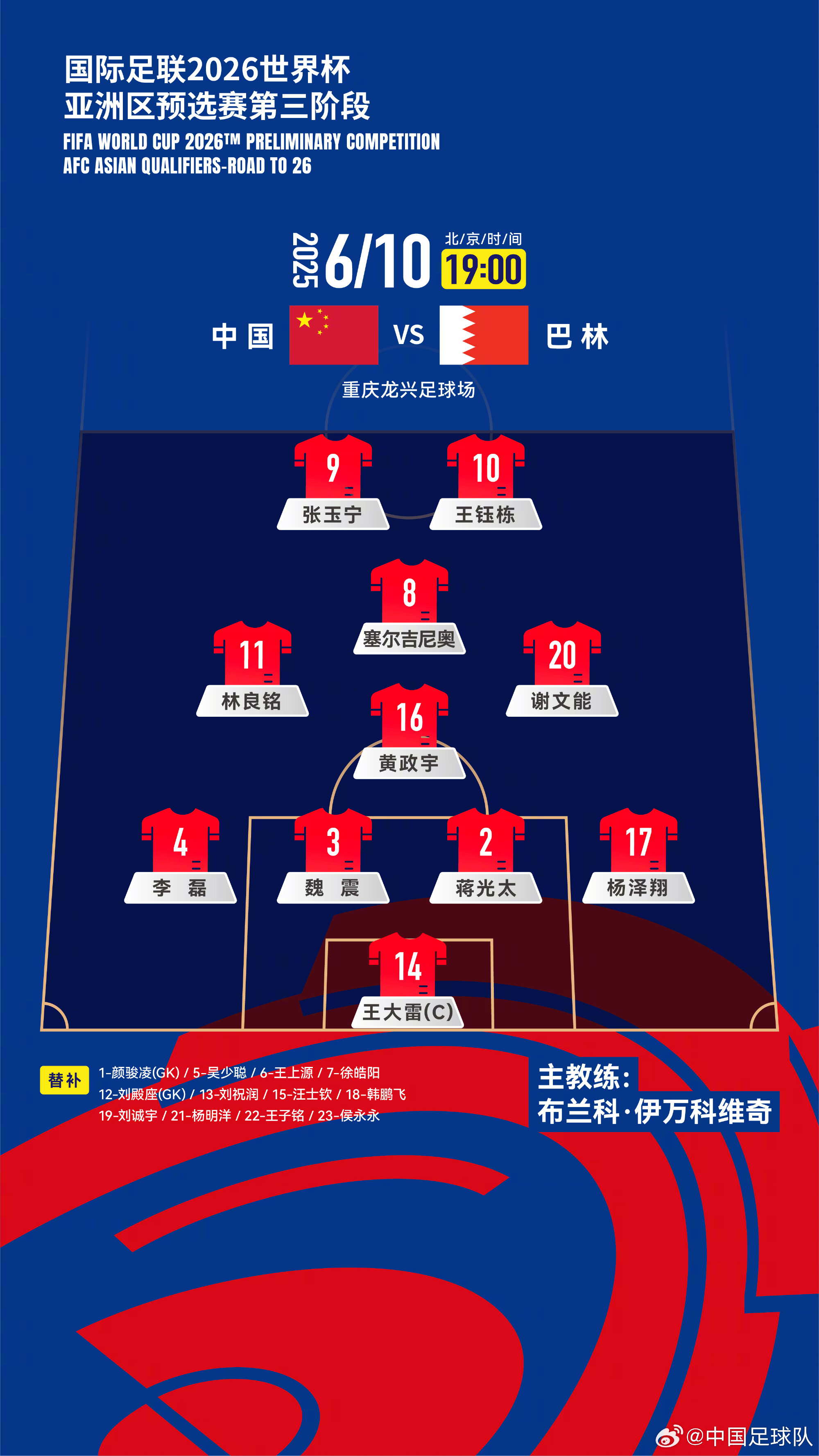 王钰栋点球绝杀助国足1-0力克巴林，避免18强赛小